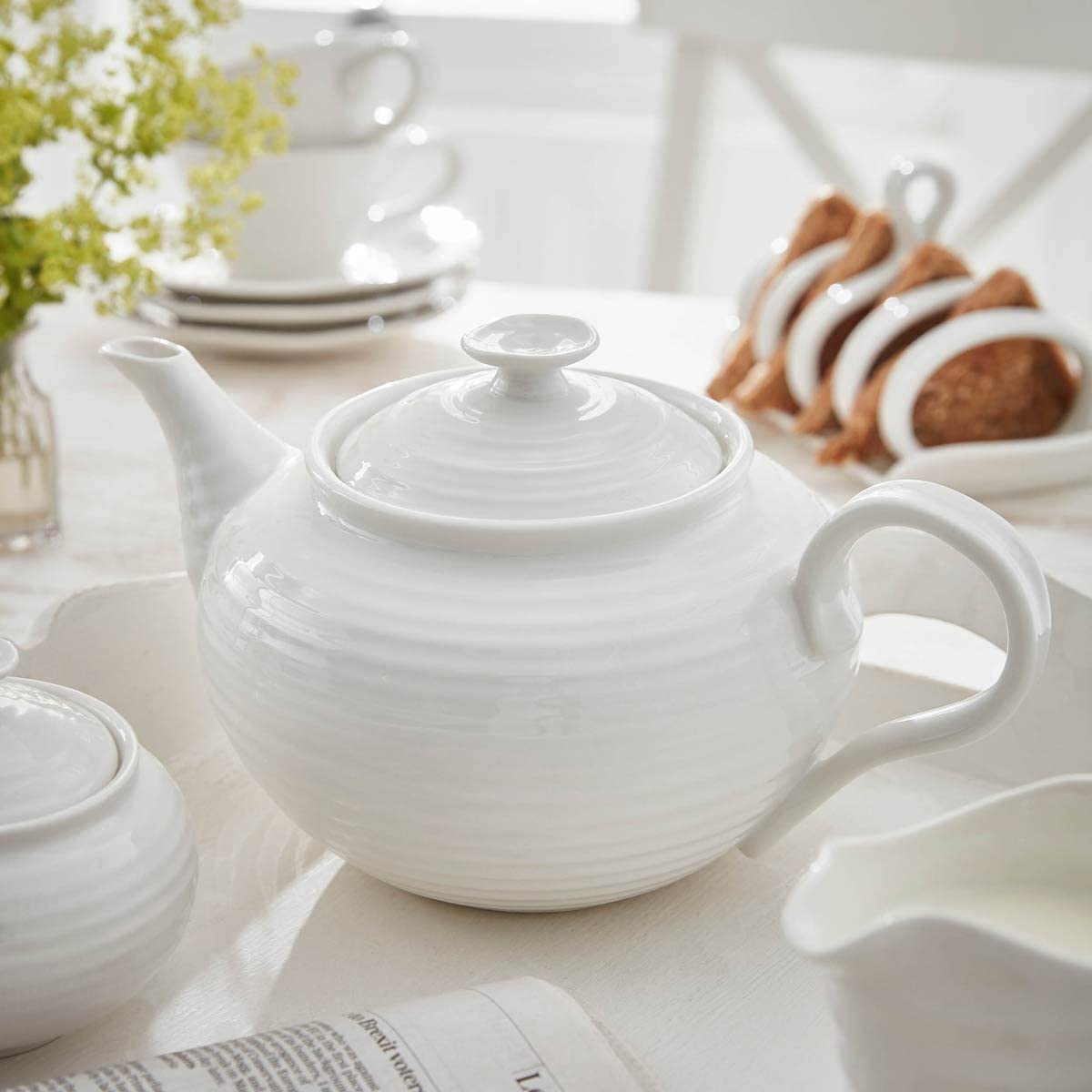 sophie　ホワイトS Amazon.com | Portmeirion Sophie Conran, White 2 Pint Teapot – Fine